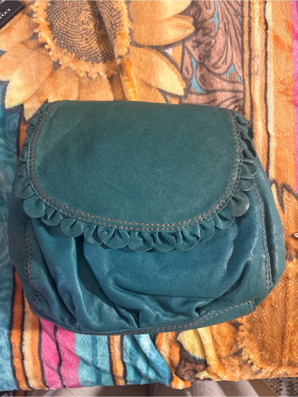 Teal Lucky Brand Leather Crossbody Bag